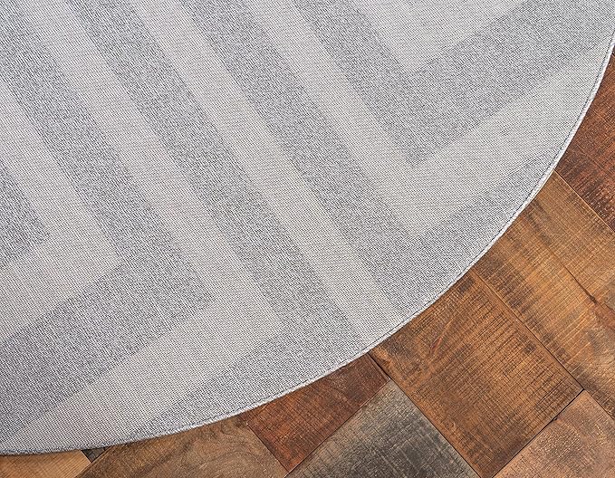 Unique Loom Athens Collection Classic Geometric Modern Border Design Area Rug (6' 0 x 6' 0 Round, Gray/ Beige)